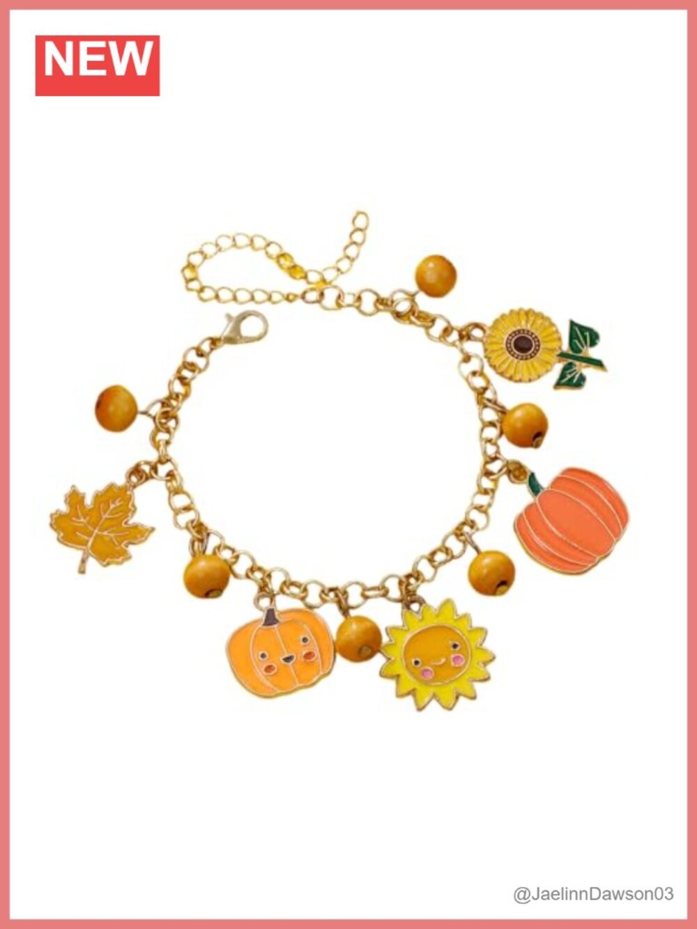 Thanksgiving Pumpkin Turkey Adjustable Alloy Stretch Bracelet Fall Holiday